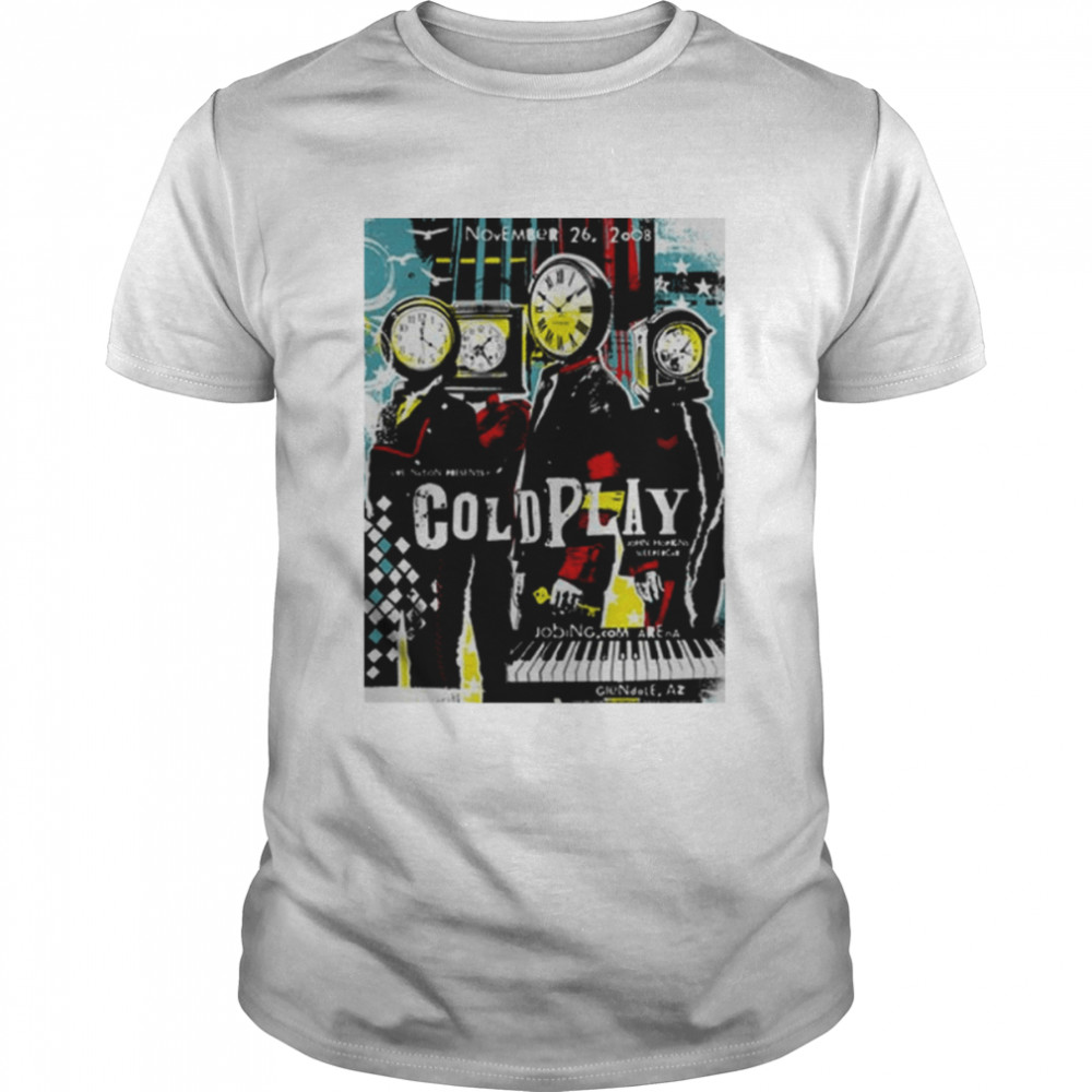 retro design 2008 tour Coldplay shirt