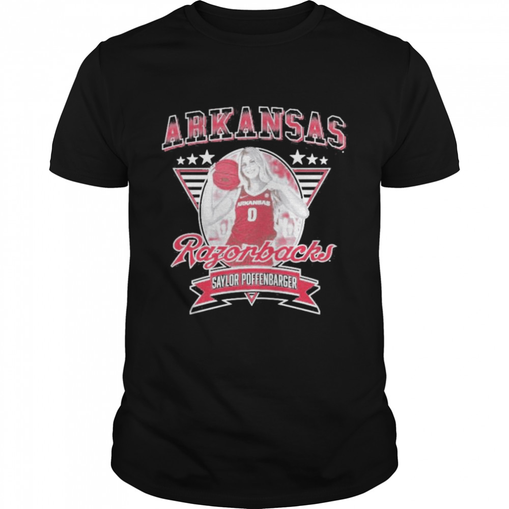 Saylor Poffenbarger Arkansas Razorbacks jump shot shirt