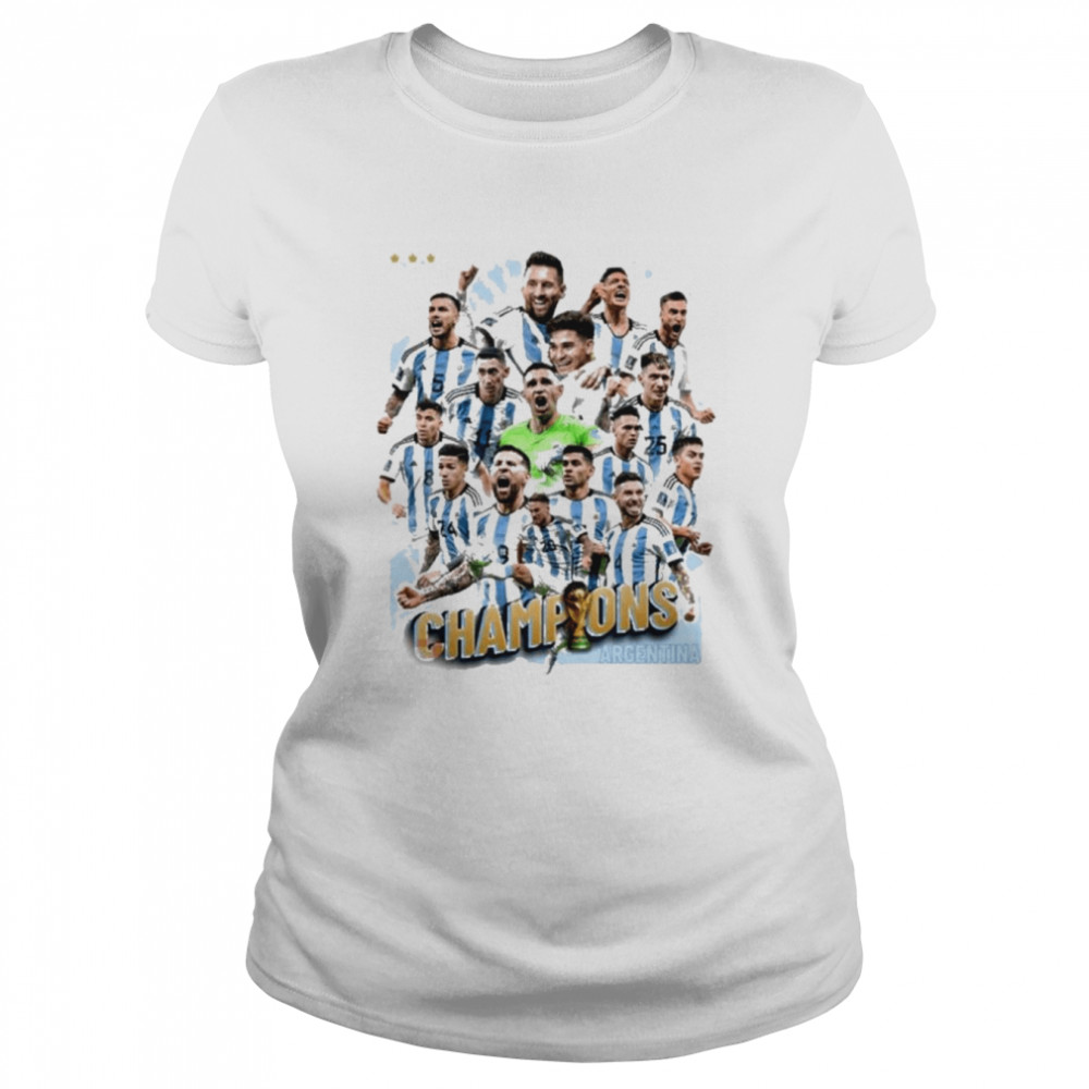 Argentina Football 2022 World Cup Qatar Champions Lionel Messi  Classic Women's T-shirt