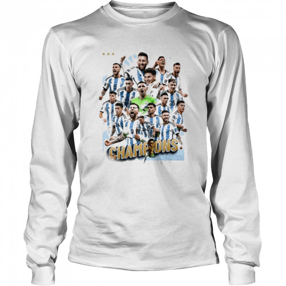Argentina Football 2022 World Cup Qatar Champions Lionel Messi  Long Sleeved T-shirt