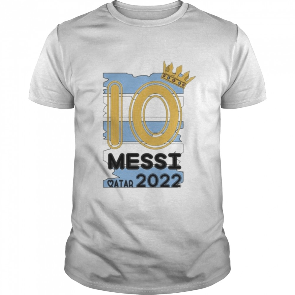 King Messi 10 Qatar 2022 World Cup champs shirt