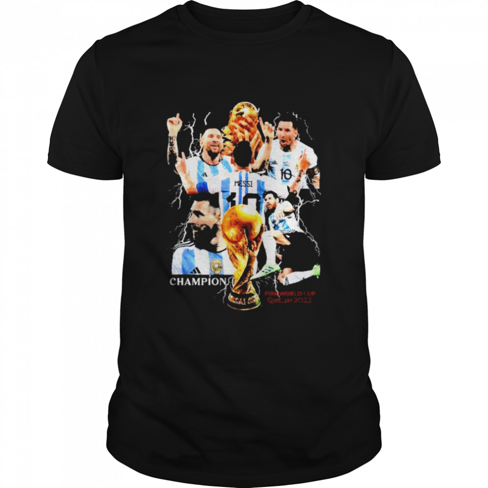 Messi World Cup Qatar 2022 Argentina Champions T-Shirt