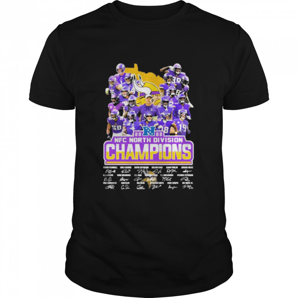 Minnesota Vikings 2022 NFC North Division Champions Signatures Shirt