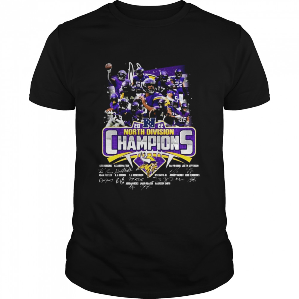 Minnesota Vikings 2022 North Division Champions Signatures Shirt