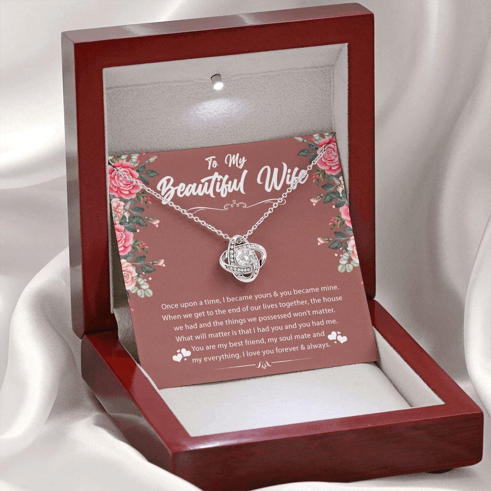 To My Beautiful Wife Once Upon A Time Love Knot Necklace
