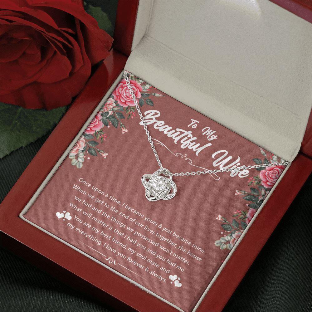 To My Beautiful Wife Once Upon A Time Love Knot Necklace