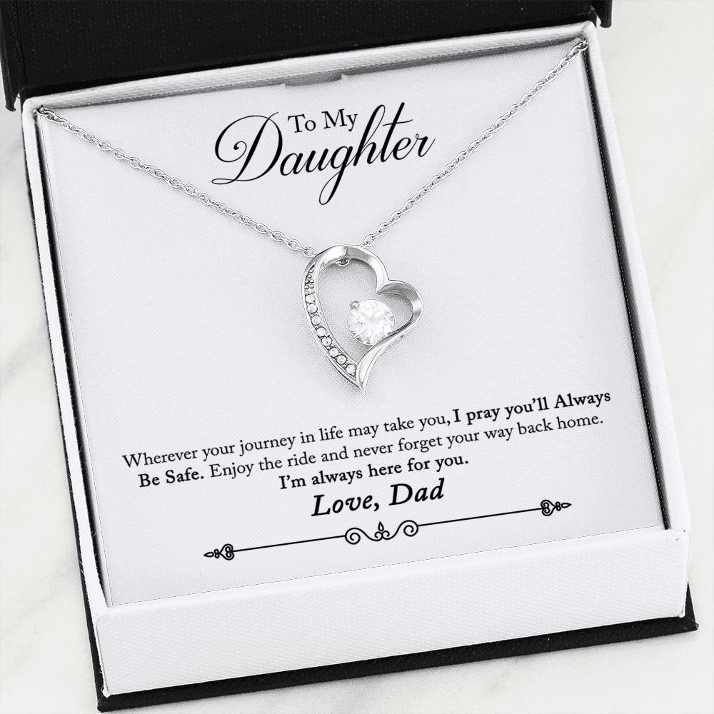 To My Daughter Always Here For You Eternal Love Necklace