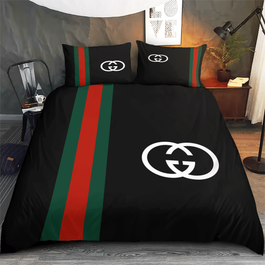GC Black Luxury Brand High-End Bedding Set Home Decor HT Mia281101