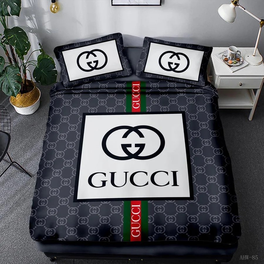 GC Navy Luxury Brand High-End Bedding Set Home Decor HT