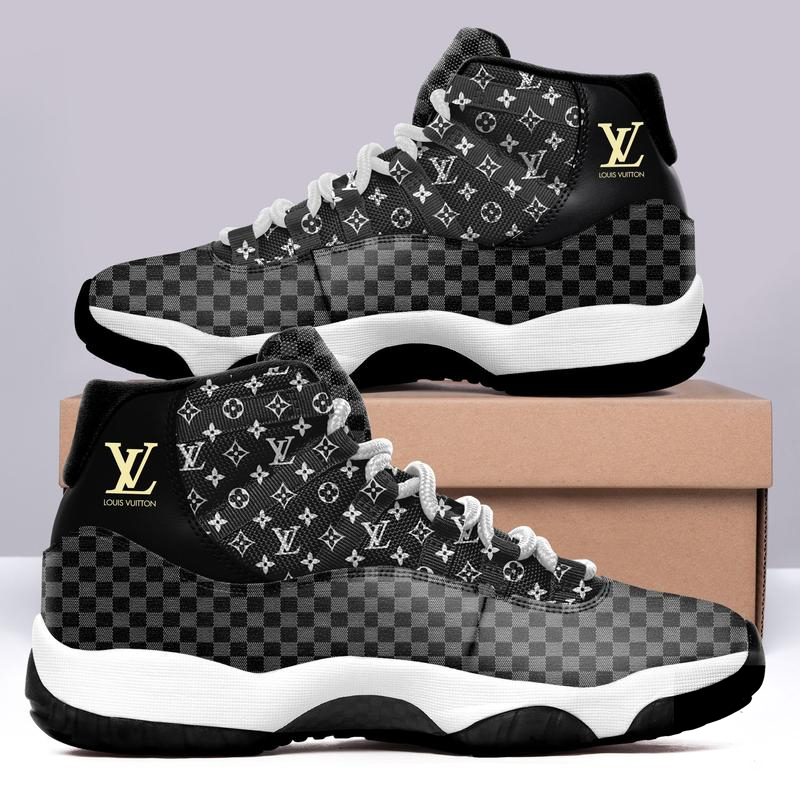 Black Monogram Louis Vuitton Air Jordan 11 Sneakers Shoes Hot 2022 LV Gifts For Men Women HT