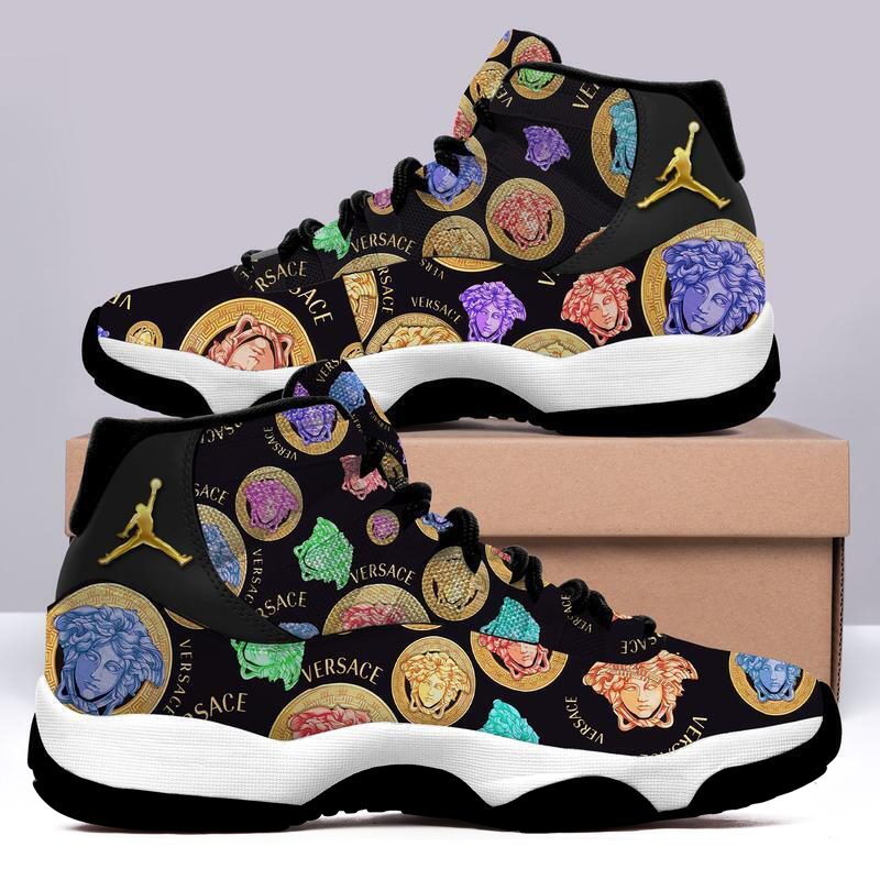 Gianni Versace Colorful Air Jordan 11 Sneakers Shoes Hot 2022 Gifts For Men Women HT