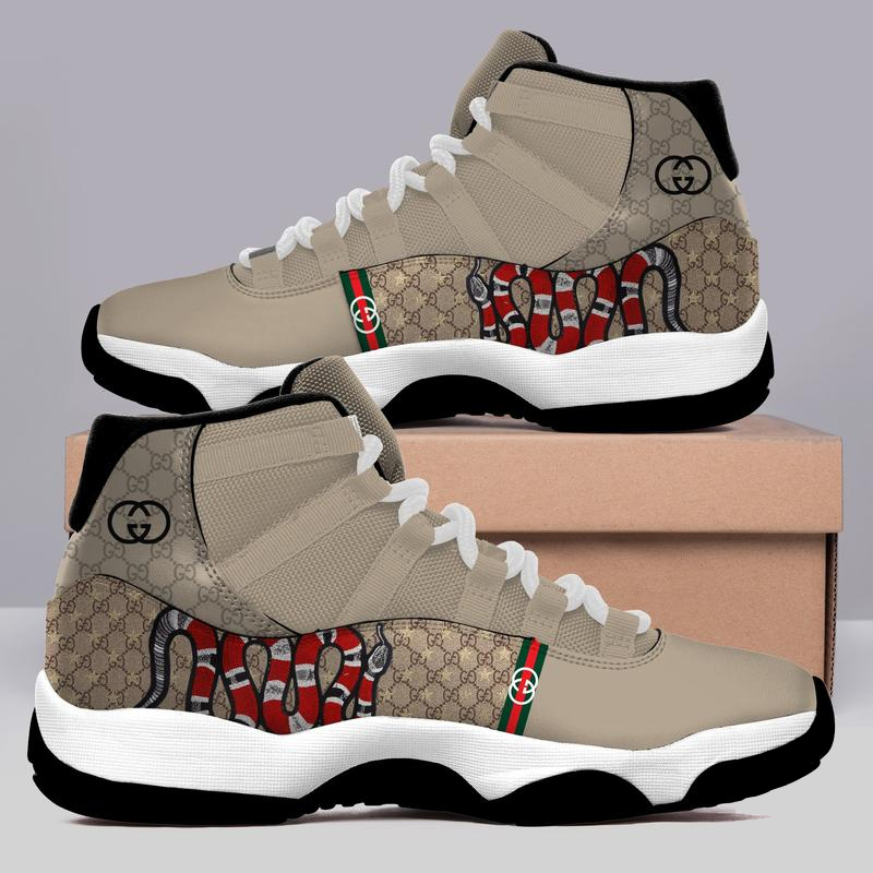 Gucci Brown Snake Air Jordan 11 Sneakers Shoes Hot 2022 Gifts For Men Women HT