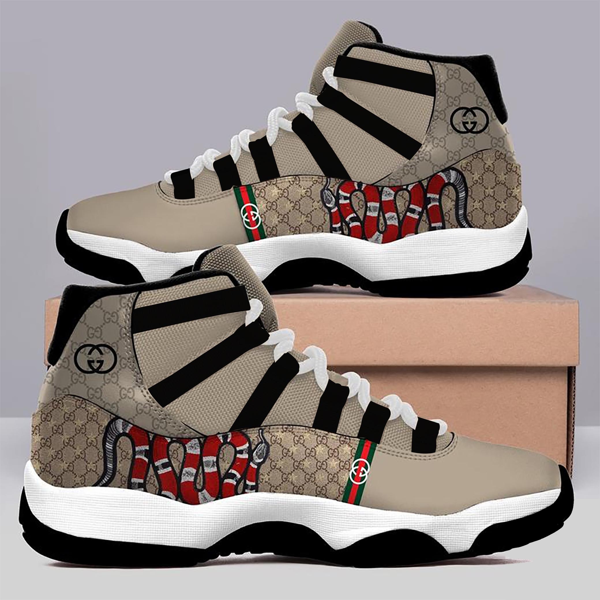 Gucci Snake Air Jordan 11 Sneakers Shoes Hot 2022 Gifts For Men Women HT