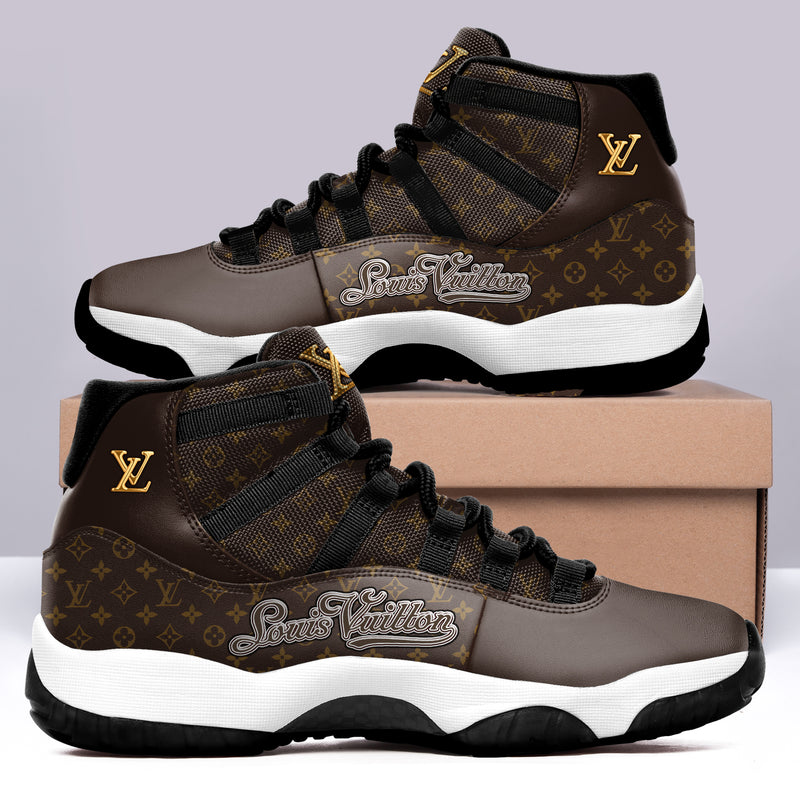 Louis Vuitton Brown Air Jordan 11 Sneakers Shoes LV Hot 2022 For Men Women HT