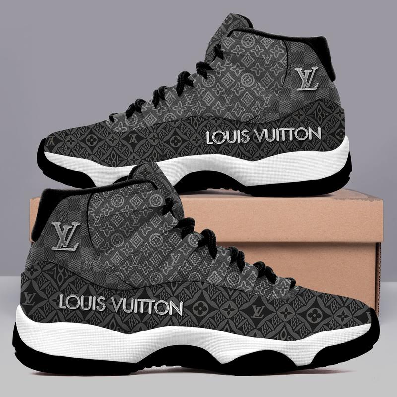 Louis Vuitton LV Grey Air Jordan 11 Sneakers Shoes Retro Gifts For Men Women HT