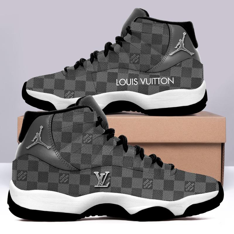 Louis Vuitton LV Retro Grey Air Jordan 11 Sneakers Shoes Gifts For Men Women HT