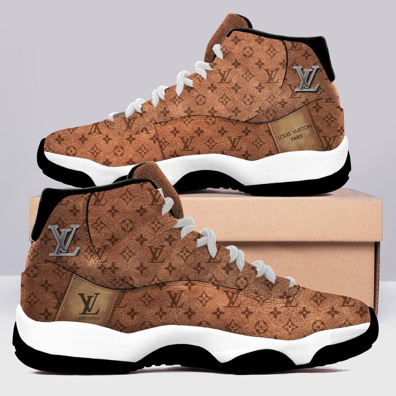 Louis Vuitton Paris Brown Air Jordan 11 Sneakers Shoes Hot 2022 LV Gifts For Men Women HT