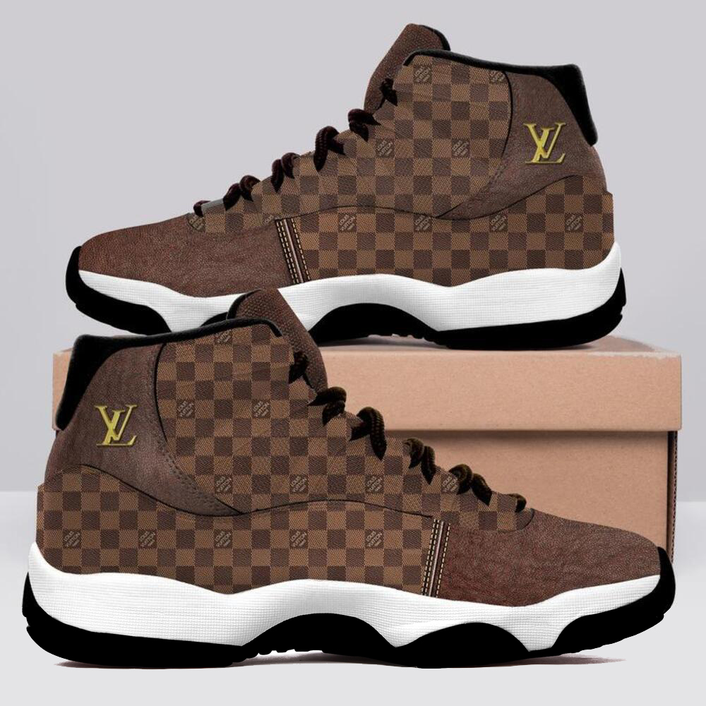 Luxury Louis Vuitton Brown Air Jordan 11 Sneakers Shoes Hot 2022 LV Gifts For Men Women HT