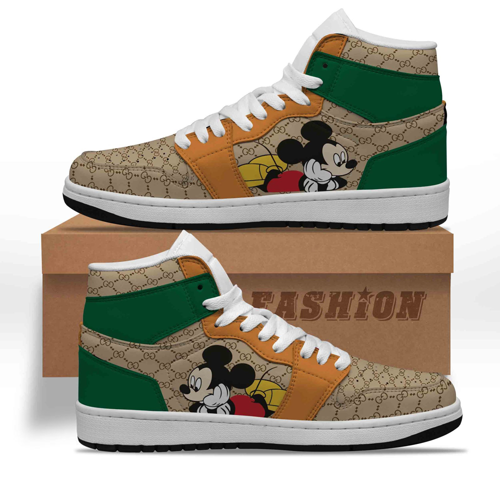 GC Mickey Air Jordan 1 High Top Sneakers Shoes Hot 2022 Disney Gifts For Men Women HT