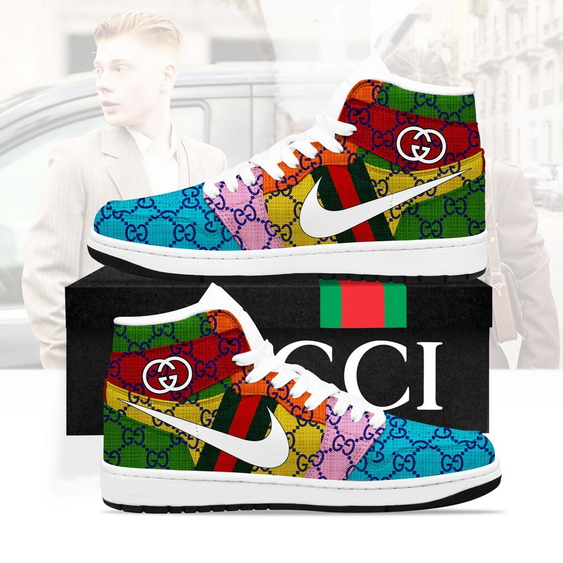 GC Nike Multicolour High Top Air Jordan Sneakers Shoes Hot 2022 Gifts For Men Women HT
