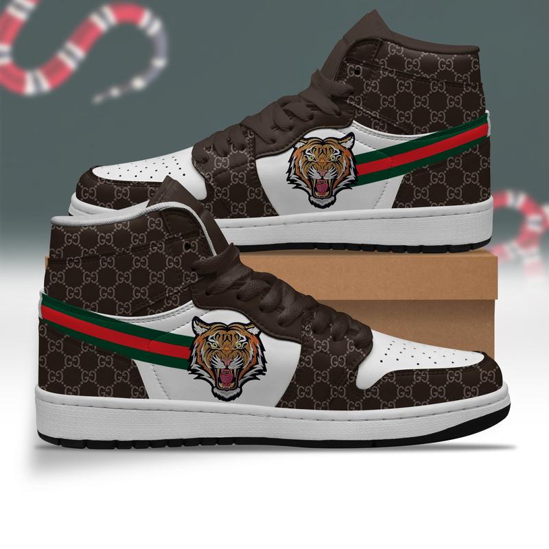 GC Tiger Brown High Air Jordan Sneakers Shoes Hot 2022 Gifts For Men Women HT