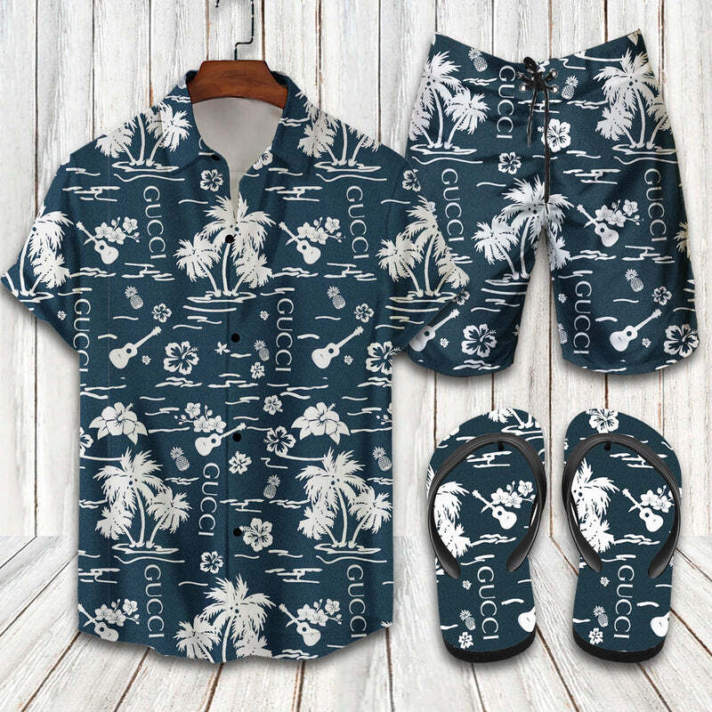 GC Beach Hawaii Shirt Shorts Set   Flip Flops Luxury Clothing Clothes Outfit For Men HT