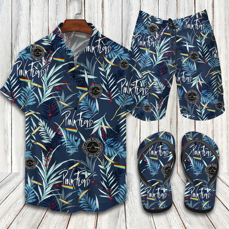 Pink Floyd Flip Flops And Combo Hawaiian Shirt, Beach Shorts Vu01531 Vu01533