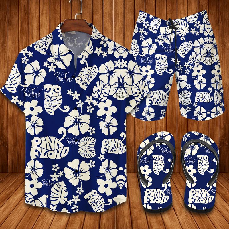 Pink Floyd Flip Flops And Combo Hawaiian Shirt, Beach Shorts Vu01537 Vu01539