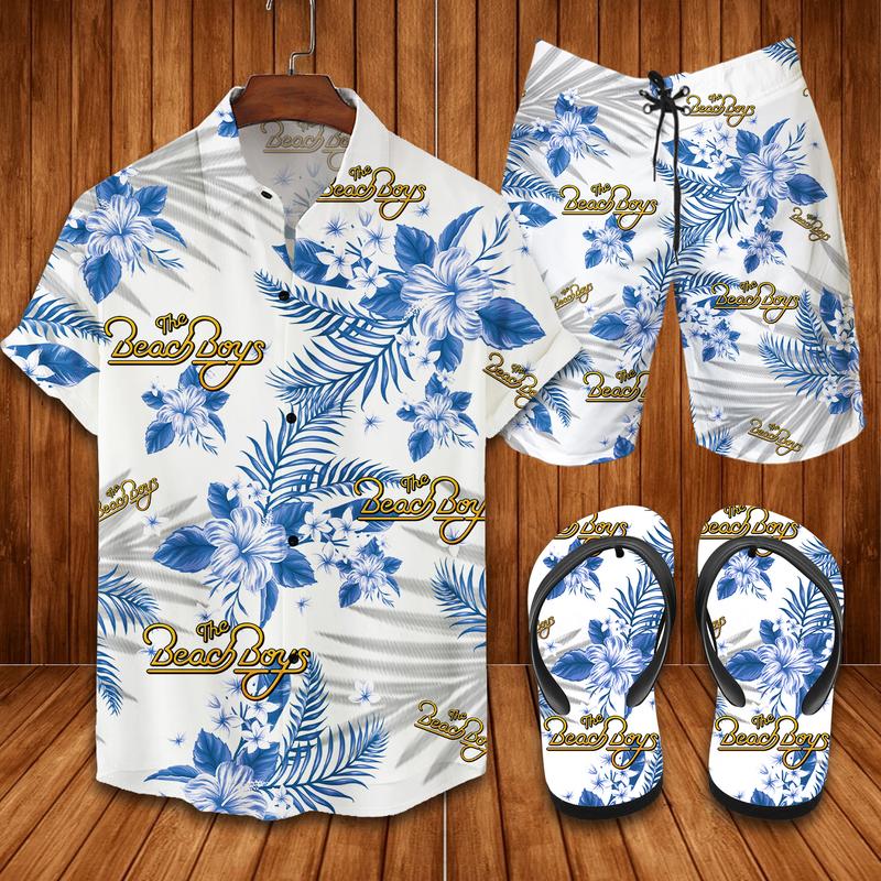 The Beach Boys Flip Flops And Combo Hawaiian Shirt, Beach Shorts Vu01582 Vu01584