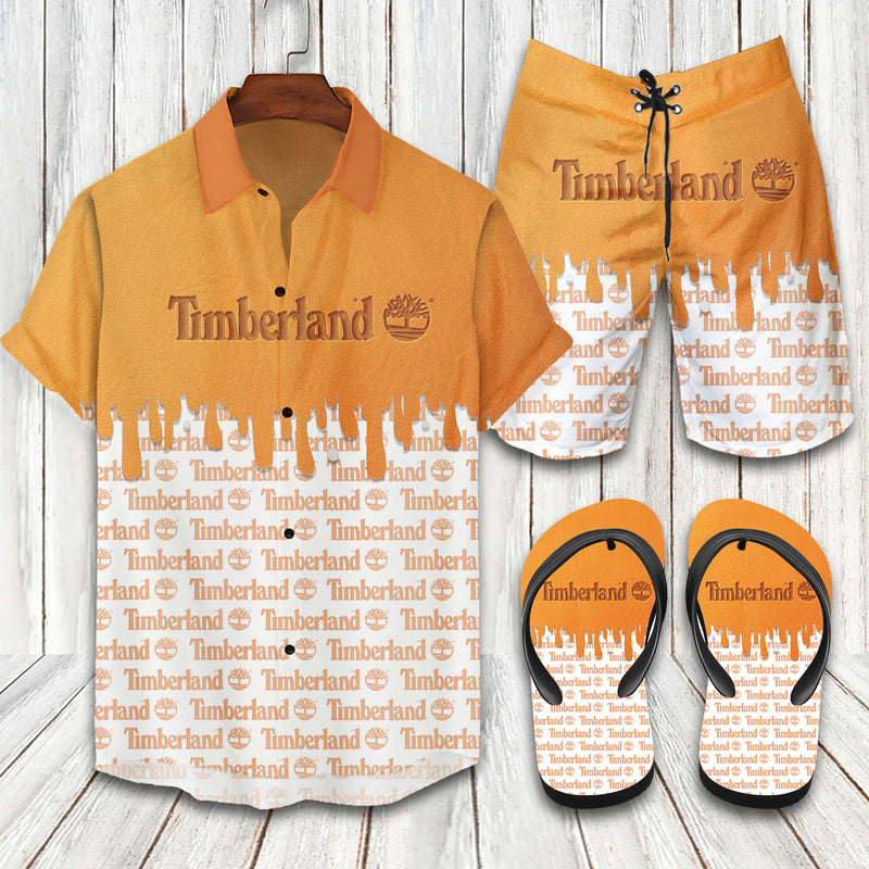 Timberland 2022 Flip Flops And Combo Hawaiian Shirt, Beach Shorts Va0093 95