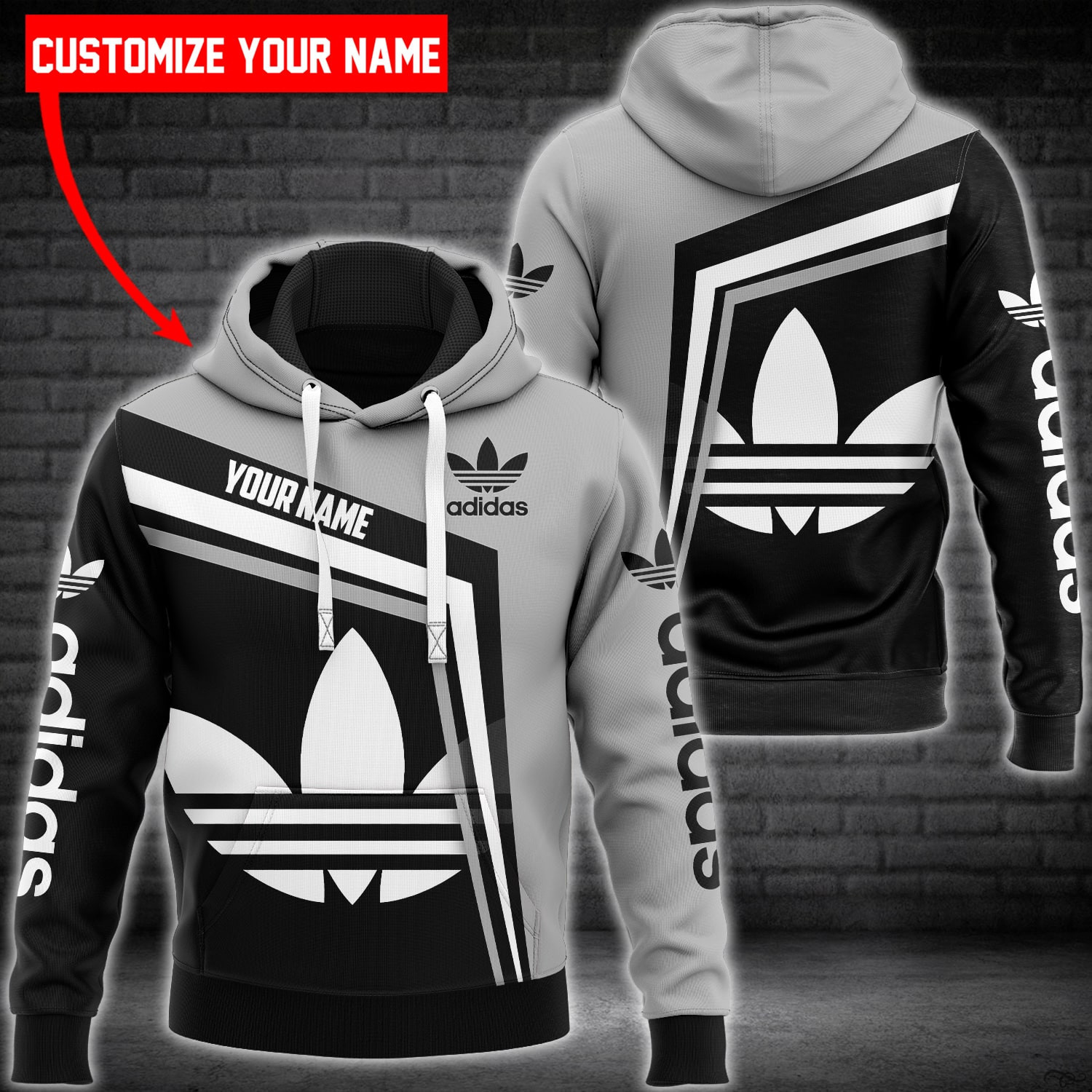 ADD 3D Customize Name Hoodie ADD5764  Ver 5 Hoodie