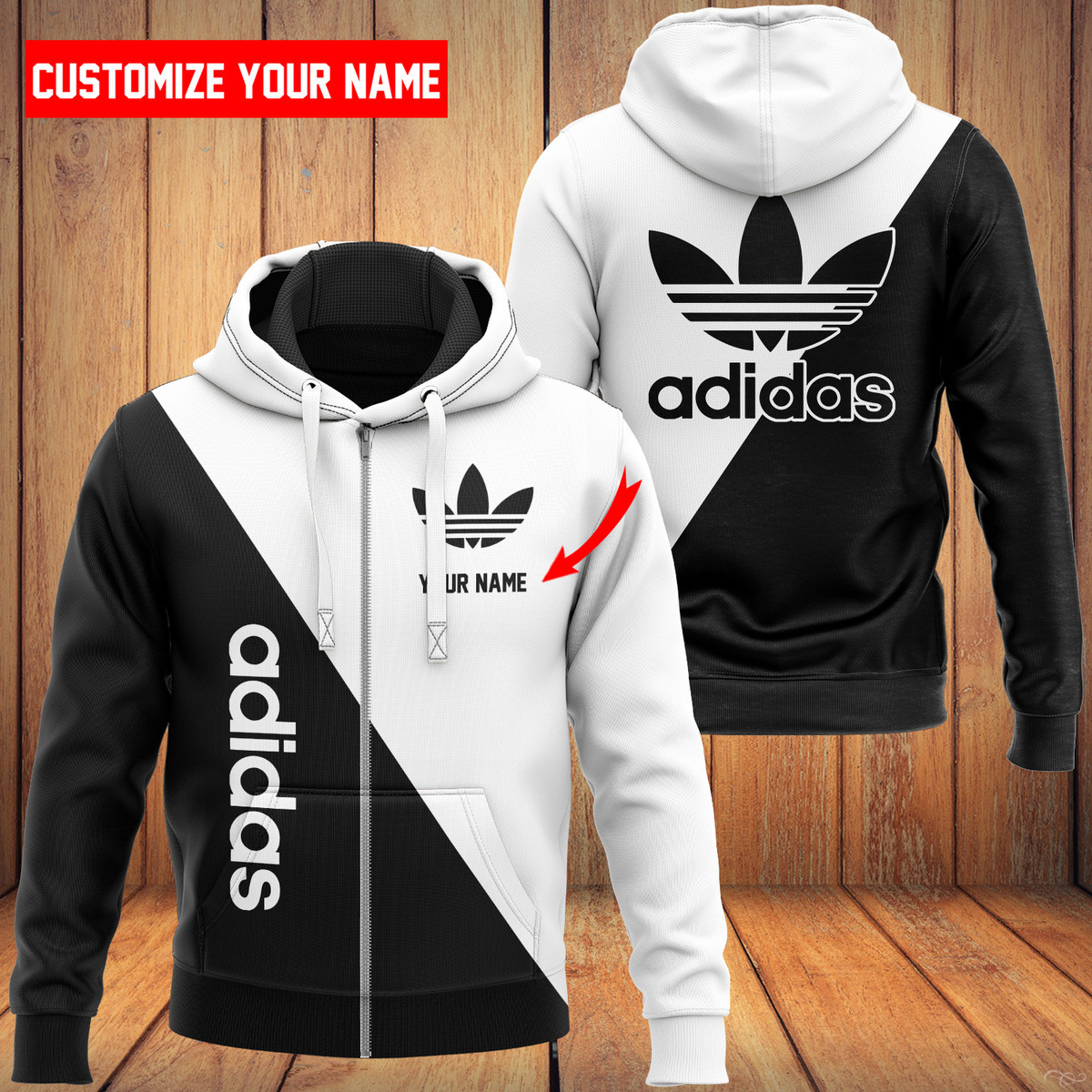 ADD Customize Name Zip Hoodie ADD5213 Ver 33 Zipper Hoodie