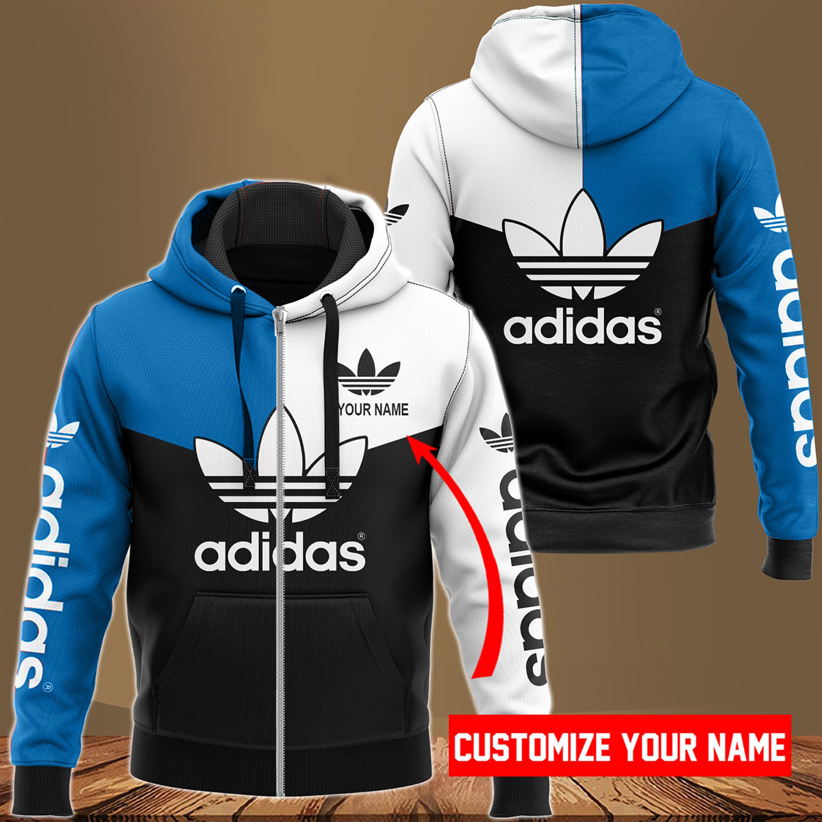 ADD Customize Name Ziper Hoodie ADD4380BL Ver 40 Zipper Hoodie