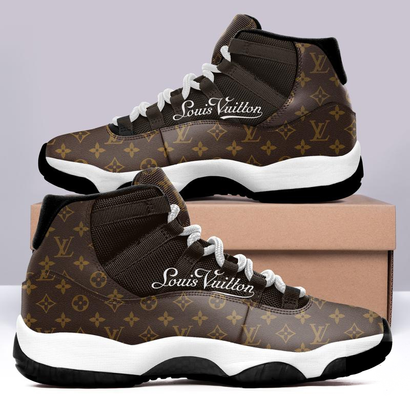 Brown Louis Vuitton Air Jordan 11 Sneakers Shoes Hot 2022 LV Gifts For Men Women HT