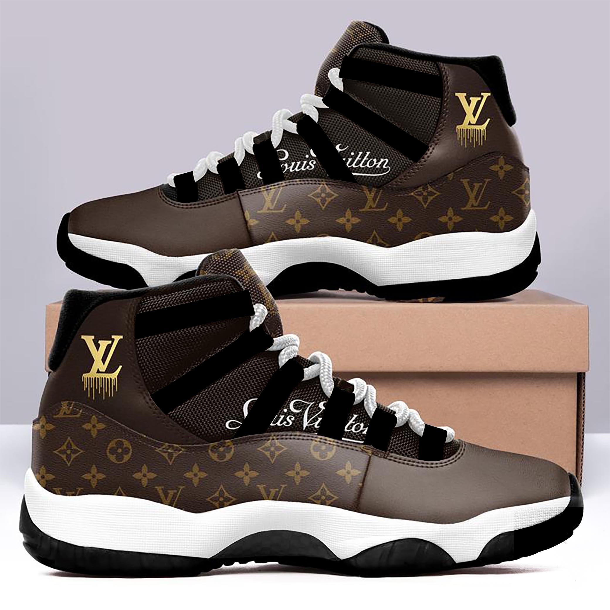 Brown Monogram Louis Vuitton Air Jordan 11 Sneakers Shoes Hot 2022 LV Gifts For Men Women HT