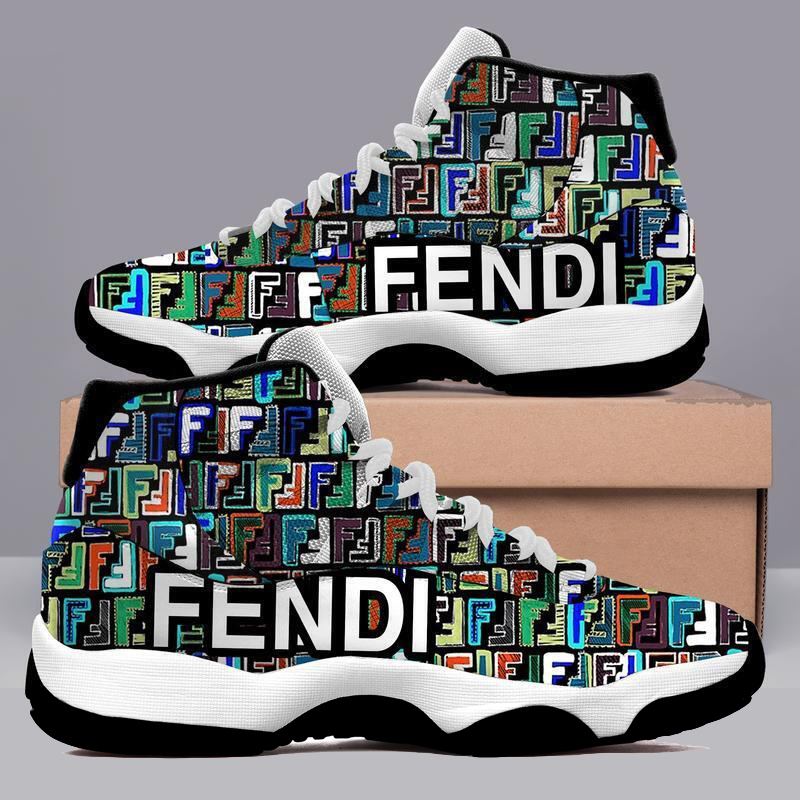 Fendi Colorful Air Jordan 11 Sneakers Shoes Hot 2022 Gifts For Men Women HT