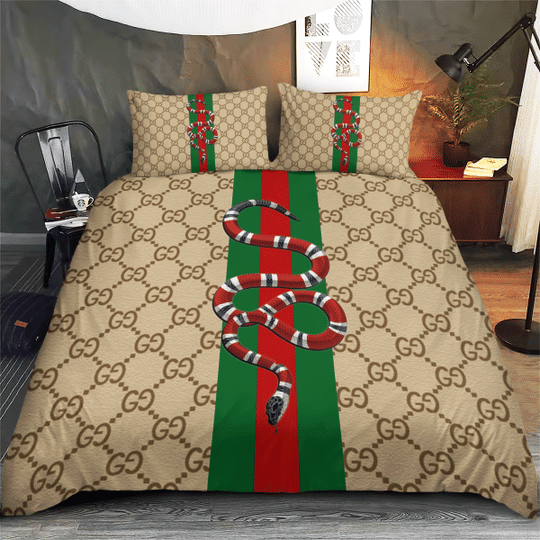 GC Brown Snake Luxury Brand High-End Bedding Set Home Decor HT