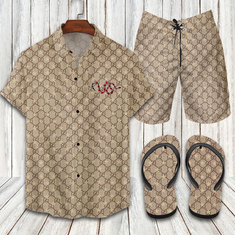 GC Snake Star Hawaii Shirt Shorts Set   Flip Flops Luxury Clothing Clothes Outfit For Men HT
