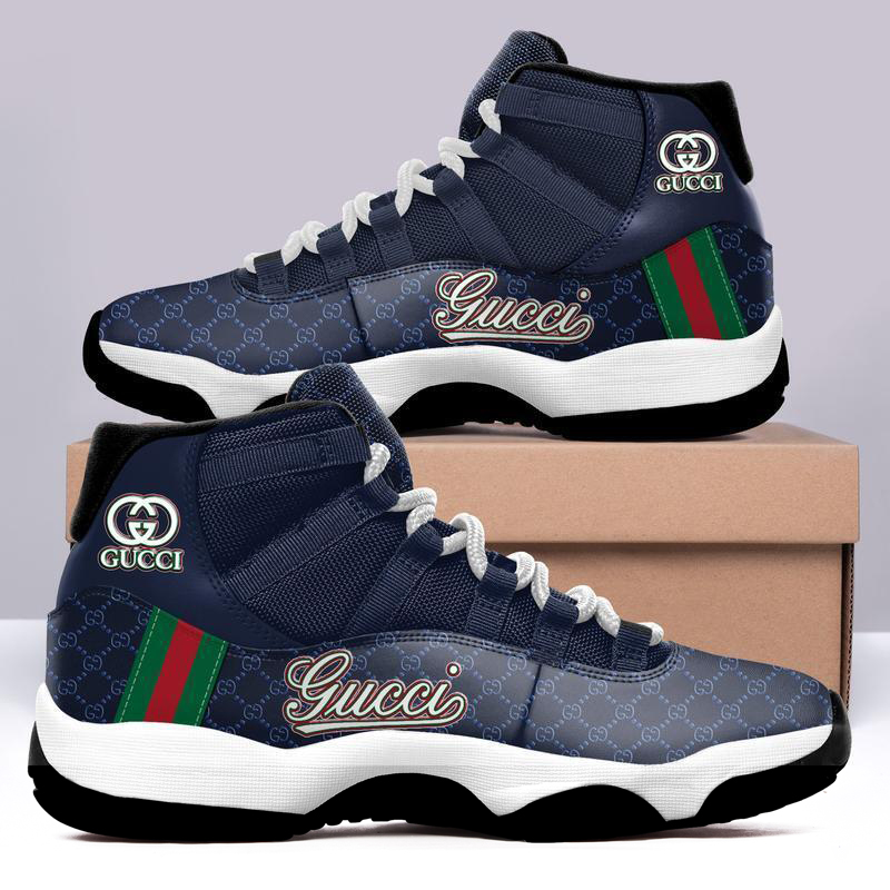 Gucci Navy Air Jordan 11 Sneakers Shoes Hot 2022 Gifts For Men Women HT