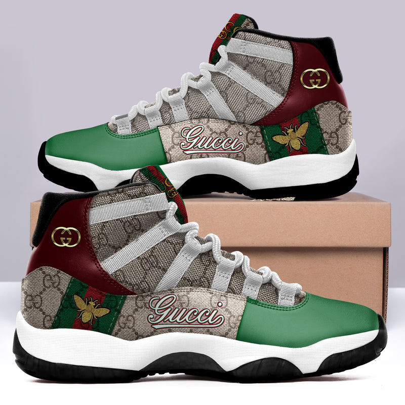 Gucci Stripe Bee Air Jordan 11 Sneakers Shoes Hot 2022 Gifts For Men Women HT