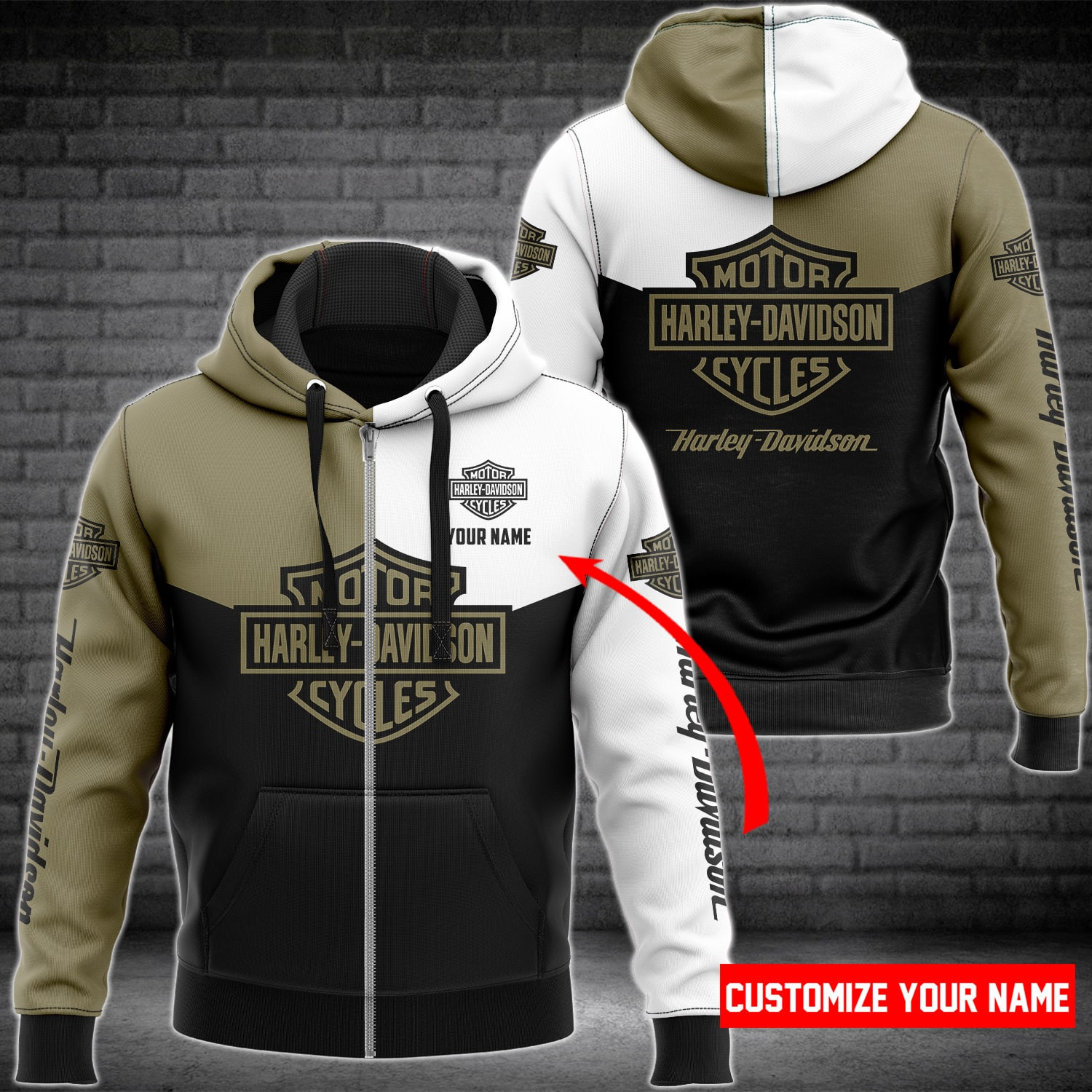 HD Customize Name Zip Hoodie HD4380DO Ver 60 Zipper Hoodie