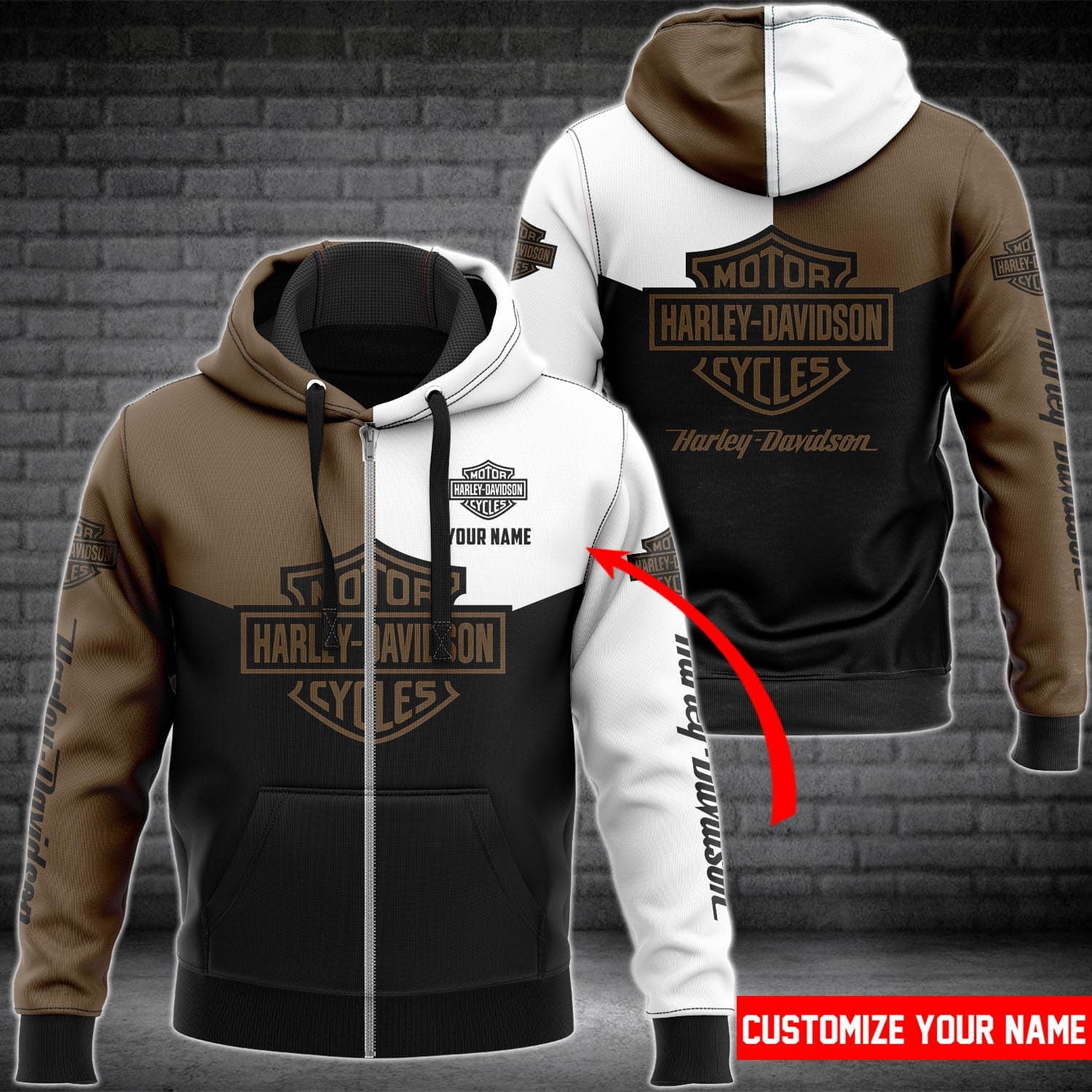 HD Customize Name Zip Hoodie HD4380OR Ver 61 Zipper Hoodie