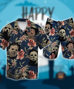 Halloween Michael Myers Jason Voorhees Freddy Krueger Leatherface Combo Hawaiian Shirt, Beach Shorts T00973 T00964