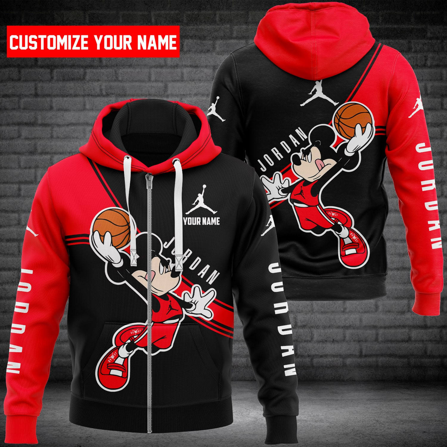 JDA Customize Name Zip Hoodie JDA5800 Ver 10 Zipper Hoodie