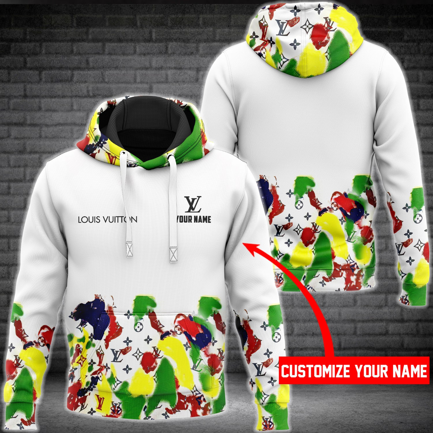 LVN 3D Customize Name Hoodie LVN5322WH  Ver 32 Hoodie