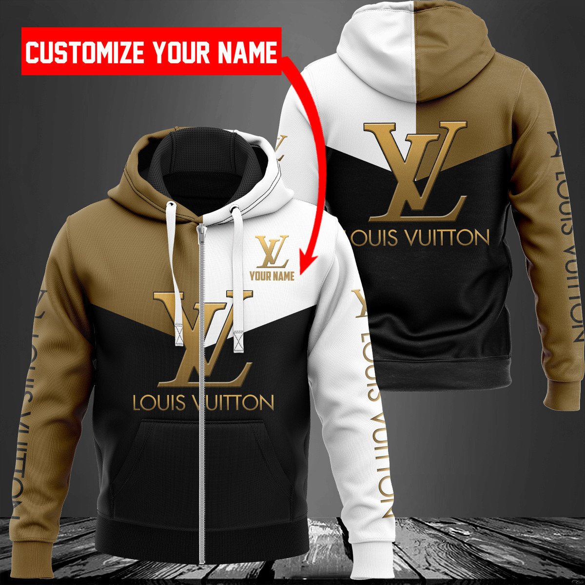 LVN Customize Name Zip Hoodie LV4380 Ver 63 Zipper Hoodie