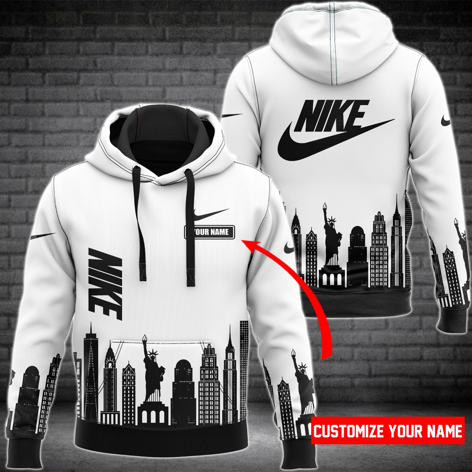 NK 3D Customize Name Hoodie NK5180  Ver 43 Hoodie