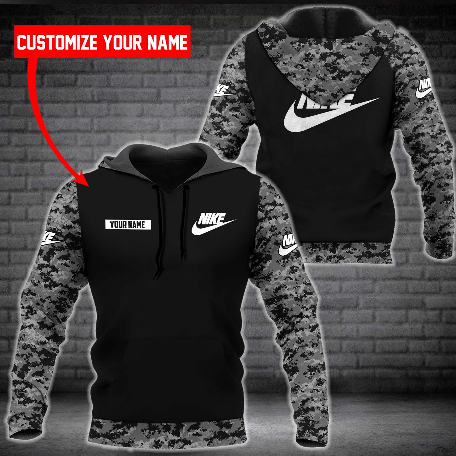 NK 3D Customize Name Hoodie NK5188  Ver 41 Hoodie