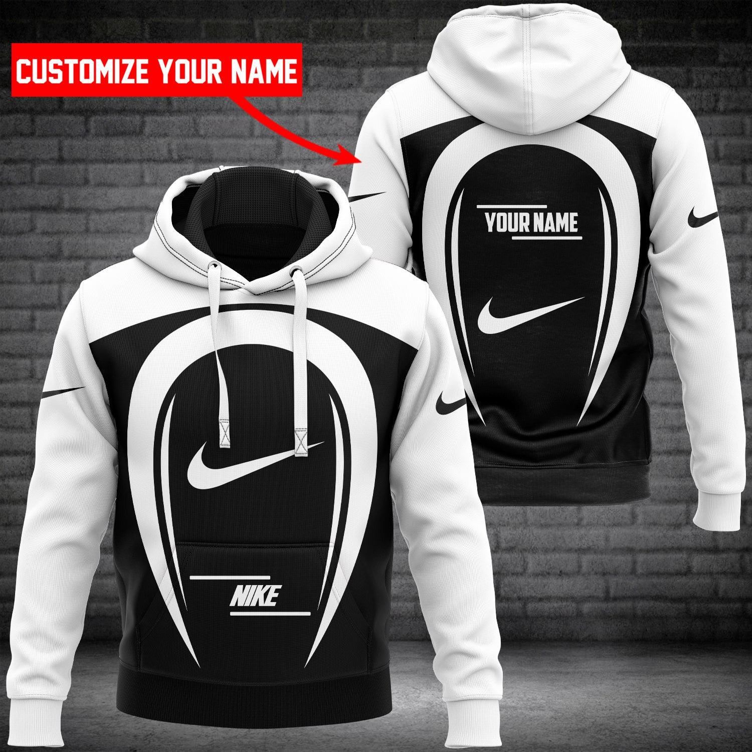 NK 3D Customize Name Hoodie NK5674  Ver 27 Hoodie