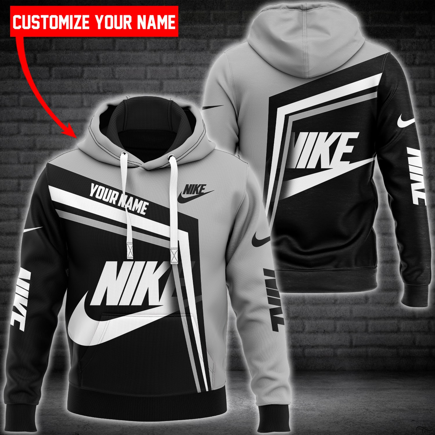 NK 3D Customize Name Hoodie NK5763  Ver 22 Hoodie